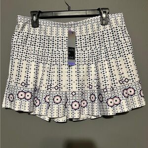 Lucky in Love Navy and White Floral Mini Skirt